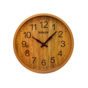Orologio da parete rotondo, effetto legno, diametro 30cm