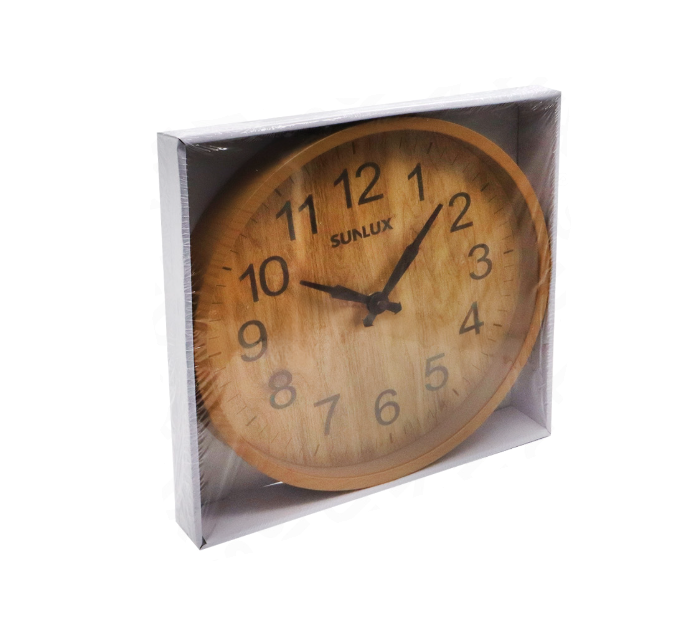Orologio da parete rotondo, Effetto Legno, Diametro 30cm