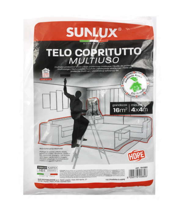 Set da 6 Telo per Imbiancare 4x4 m Multiuso Telo Protettivo Imbianchino Telo Copritutto per Pittura Teli Plastica per Coprire Telo Impermeabile Telo Protettivo per Pittura