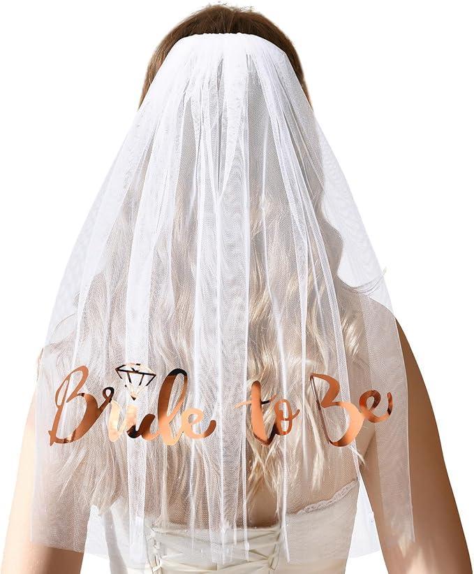 Velo da Sposa 'Bride to Be' u2013 Accessorio Elegante per Addio al Nubilato u2013 Velo Bianco con Pettine