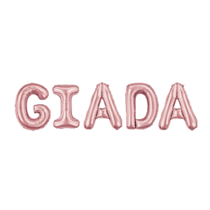 Palloncini nome giada, kit scritto con lettere rosa altezza 35cm