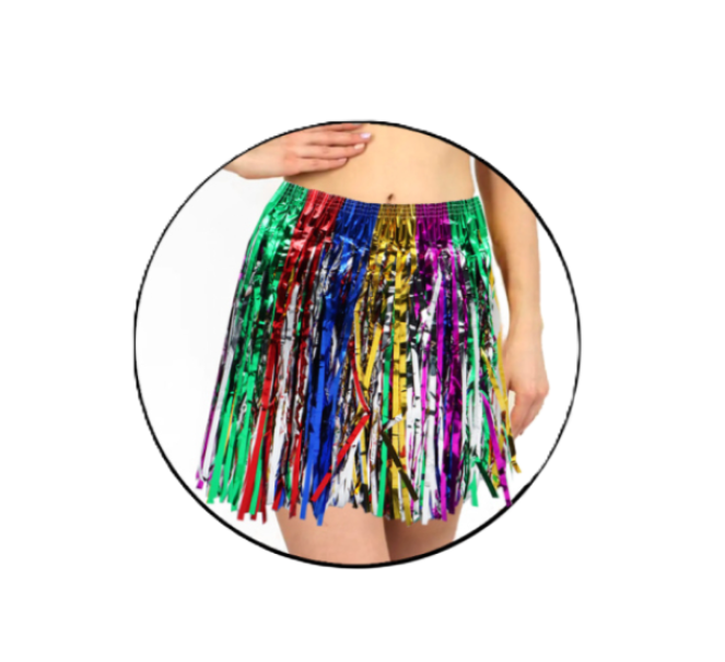 Gonna Hawaiana Multicolore 28x40 cm u2013 Costume Estivo per Feste a Tema, Luau, Eventi Tropicali