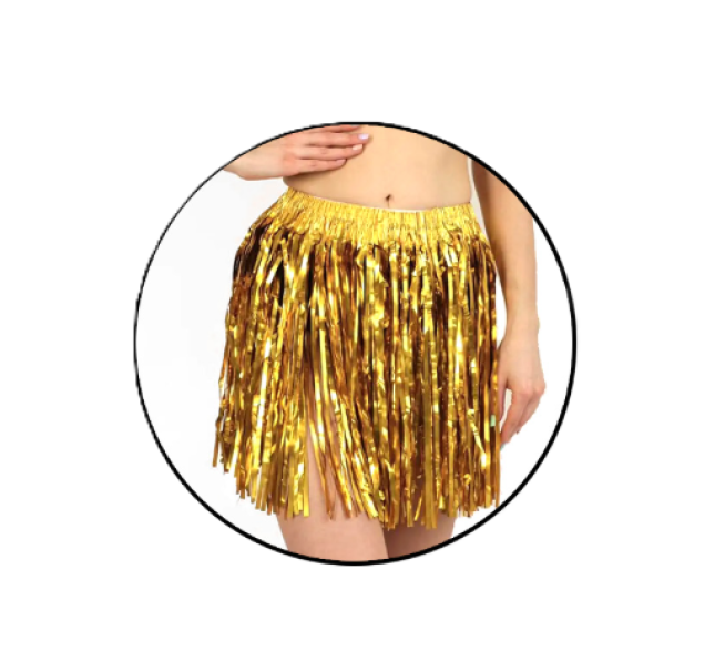 Gonna Hawaiana Oro 28x40 cm u2013 Costume Estivo per Feste a Tema, Luau, Eventi Tropicali