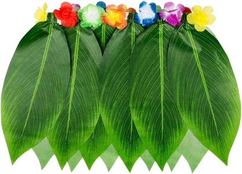 Gonna Hawaiana con 15 Foglie u2013 35 cm, Vita con Fiori Colorati u2013 Costume Tropicale per Feste Estive, Party a Tema e Luau
