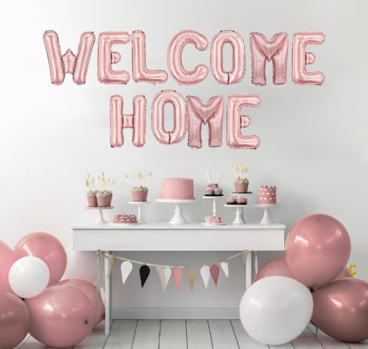 Palloncini Scritta WELCOME HOME Rosa