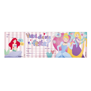 Biglietti inviti compleanno principesse 10 pezzi