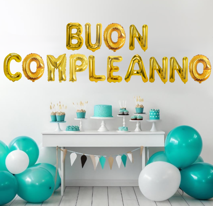 palloncini BUON COMPLEANNO Oro Metallizzato
