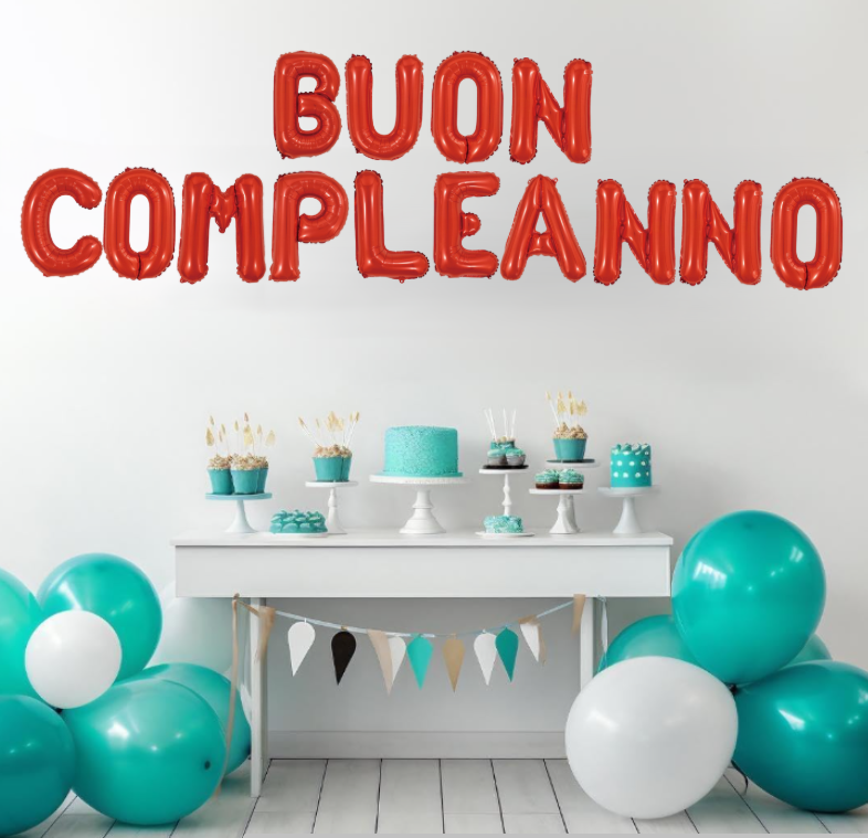 Palloncini BUON COMPLEANNO Rosso Metallizzato