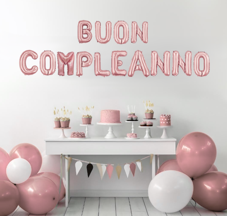 Palloncini BUON COMPLEANNO Rosa Metallizzato