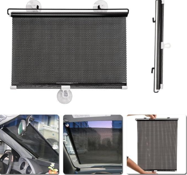 Tendina parasole retrattile, per parabrezza