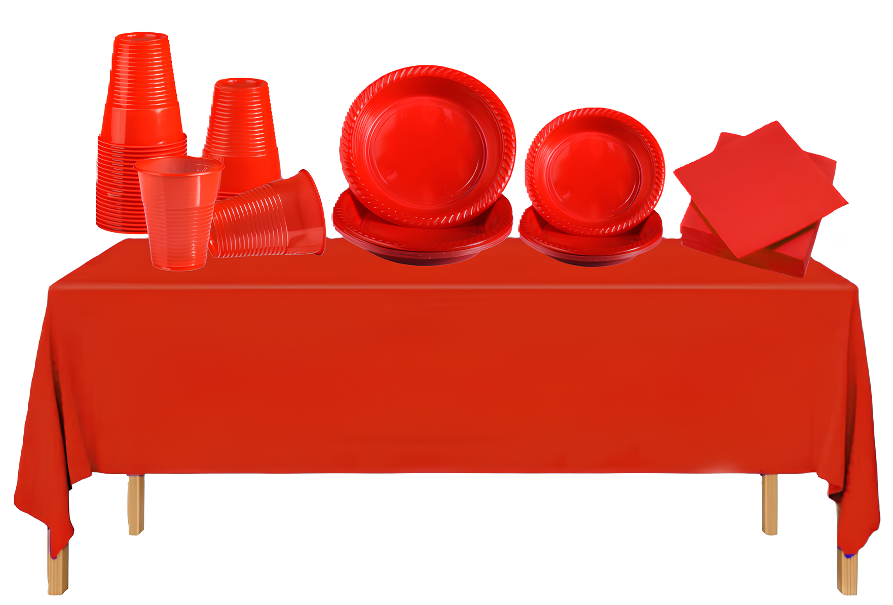 Set Stoviglie Plastica Rosso