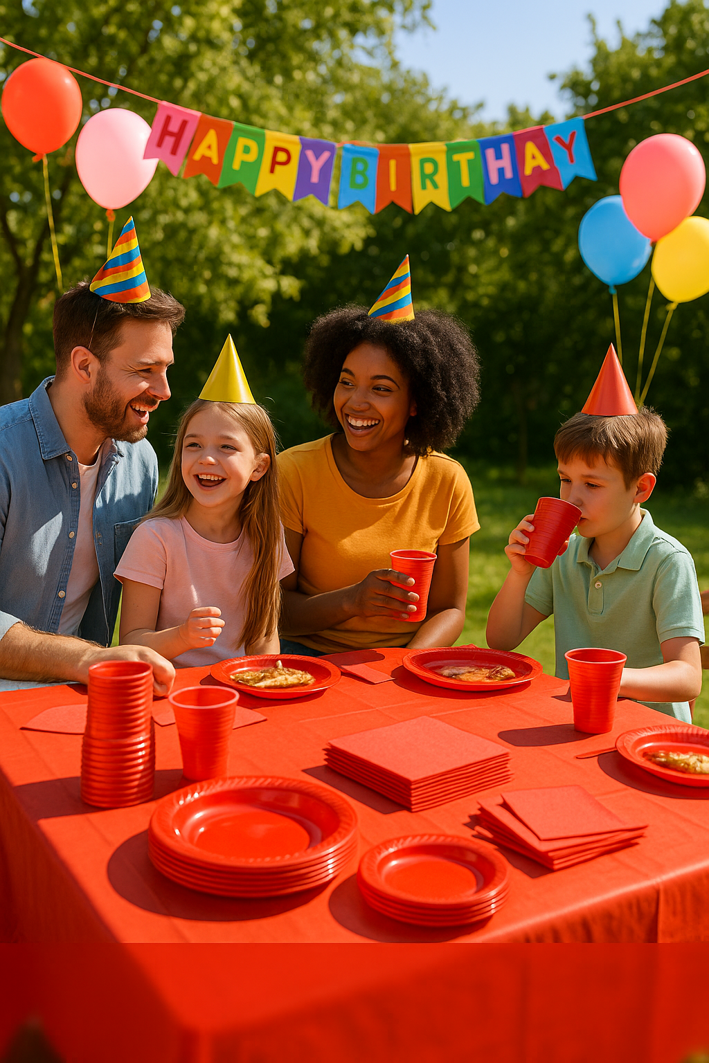 Set Stoviglie Plastica Rosso