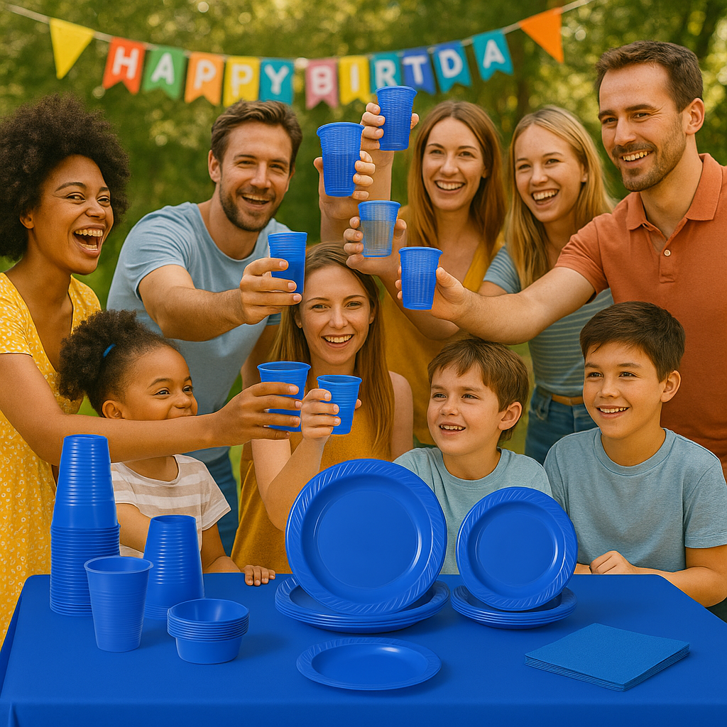 Set Stoviglie Plastica Blu