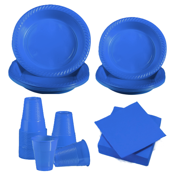 Set Stoviglie Plastica Blu