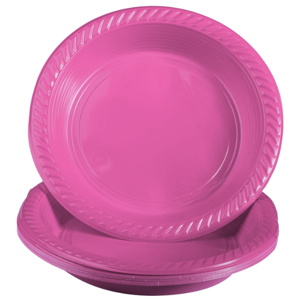 Set Stoviglie Plastica Fucsia 