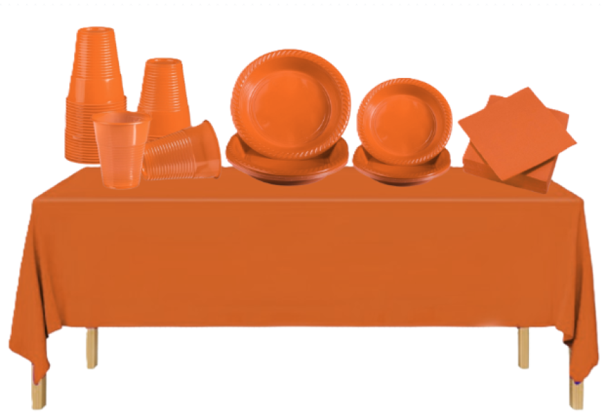 Set Stoviglie Plastica Arancione