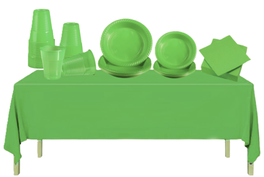 Set Stoviglie Plastica Verde
