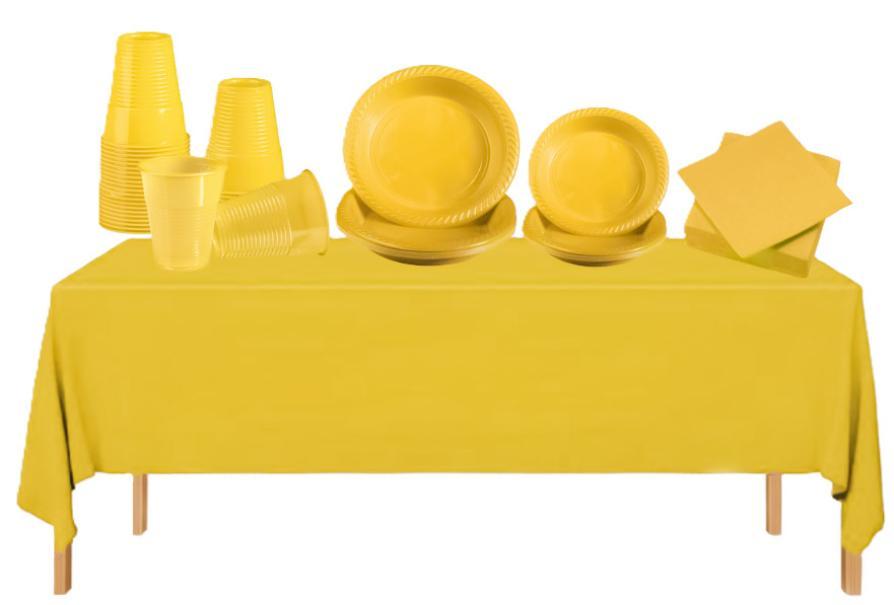 Set Stoviglie Plastica Giallo