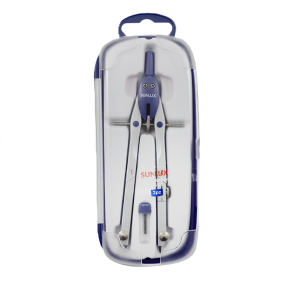 Compasso con balaustrone fisso in acciaio – lunghezza 17 cm, due mine incluse, alta precisione per disegno tecnico e geometria
