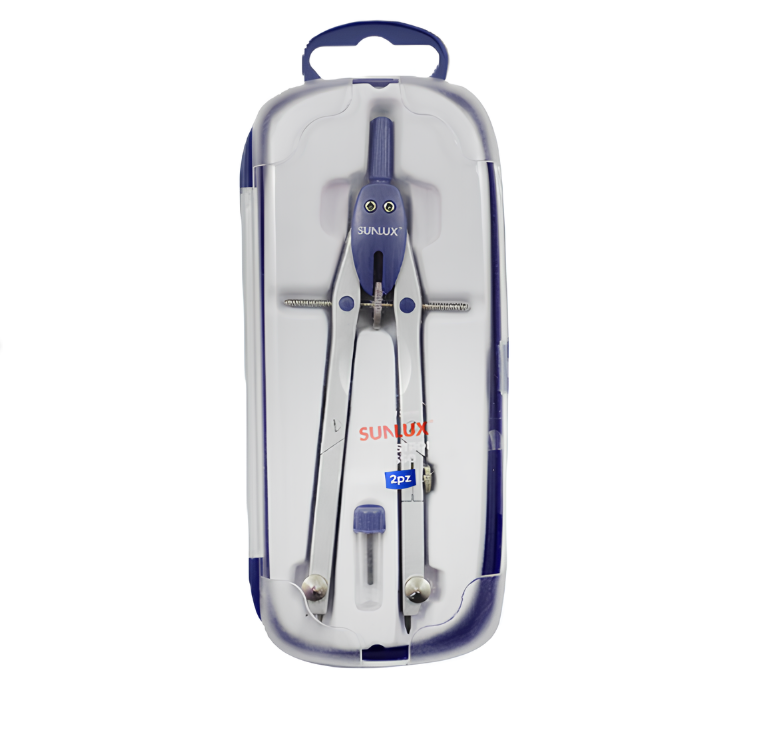 Compasso con Balaustrone Fisso in Acciaio u2013 Lunghezza 17 cm, Due Mine Incluse, Alta Precisione per Disegno Tecnico e Geometria
