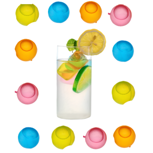 Cubetti refrigeranti riutilizzabili 60 pezzi – forma a sfera – ghiaccio sintetico colorato per bevande, cocktail, lunch box, bambini e feste