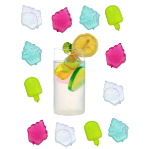 Cubetti refrigeranti riutilizzabili 60 pezzi – forma a gelato – ghiaccio sintetico colorato per bevande, cocktail, lunch box, bambini e feste