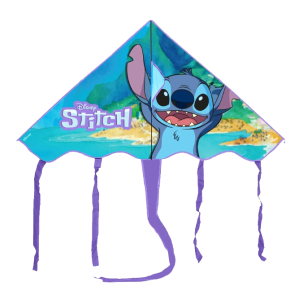 Aquilone stitch per bambini – 100x56 cm, facile da far volare, leggero e resistente, design divertente con personaggio cartoon, giocattolo estivo per mare, parco e giardino