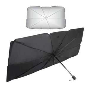 Ombrello parasole auto, 140x79 cm, pieghevole, protegge il cruscotto, copriparabrezza schermo raggi uv, anti caldo, universale per tutti i tipi di auto