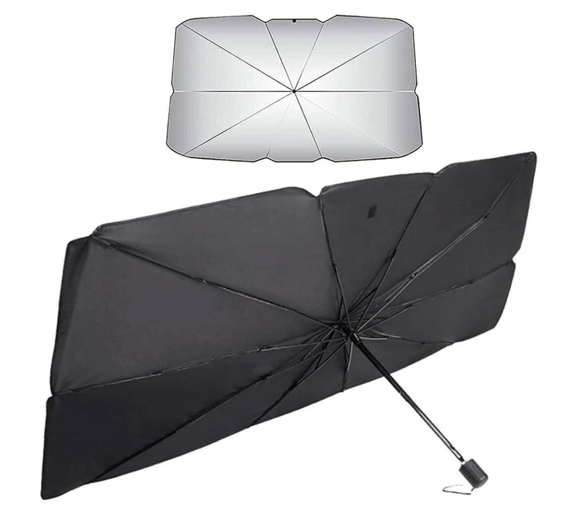 Ombrello Parasole Auto, 140x79 cm, Pieghevole, Protegge il Cruscotto, Copriparabrezza Schermo Raggi UV, Anti Caldo, Universale per Tutti i Tipi di Auto 