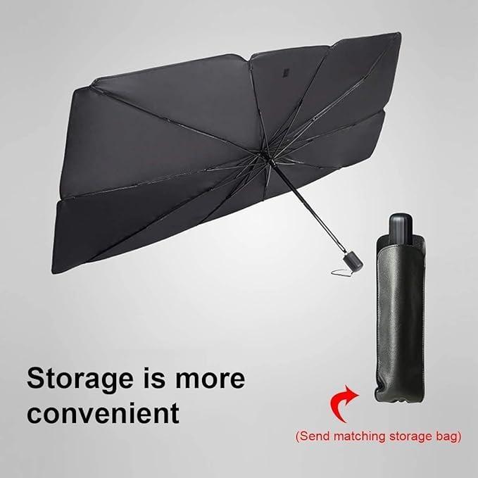 Ombrello Parasole Auto, 140x79 cm, Pieghevole, Protegge il Cruscotto, Copriparabrezza Schermo Raggi UV, Anti Caldo, Universale per Tutti i Tipi di Auto 