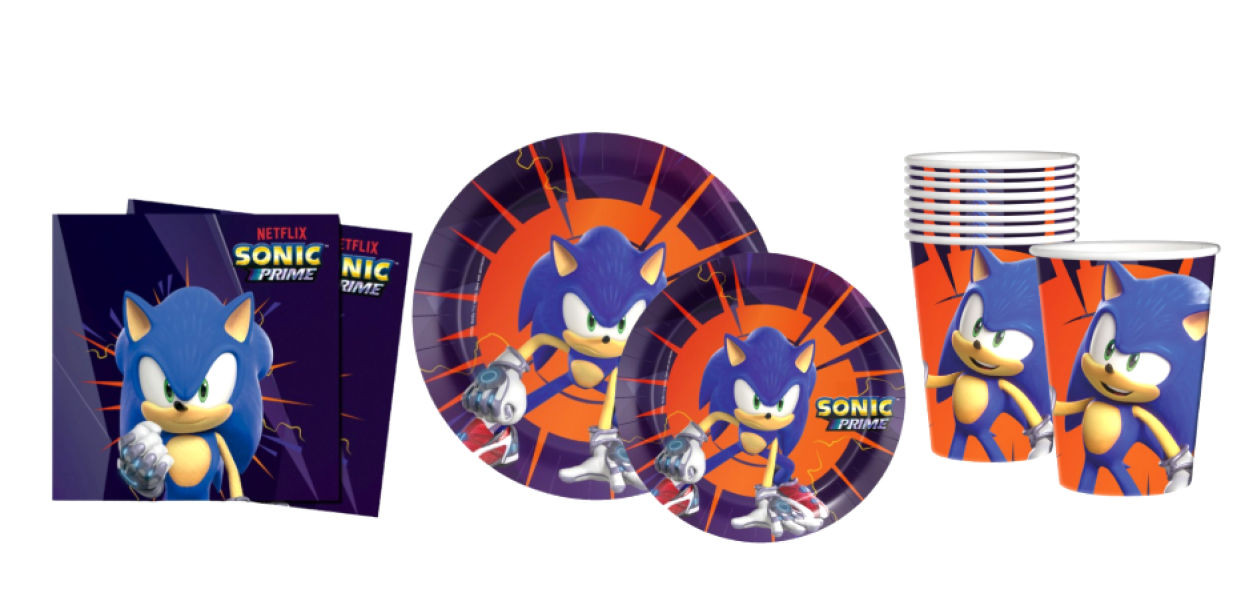 Kit Compleanno Sonic per 24 Persone