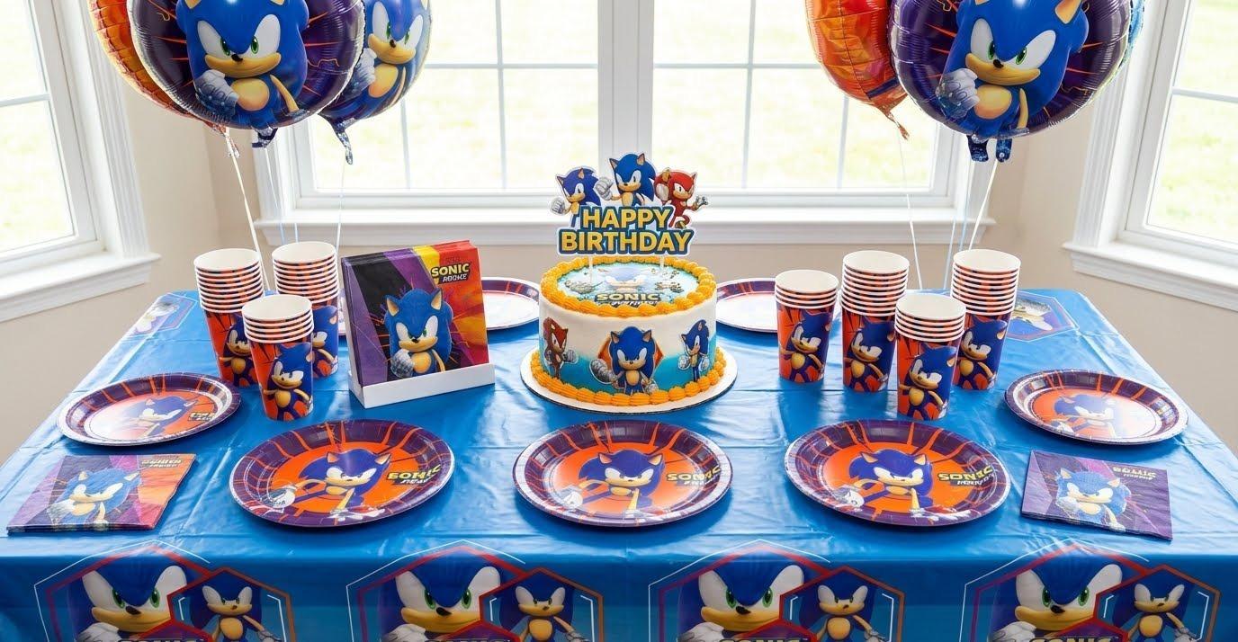 Kit Compleanno Sonic per 8 Persone
