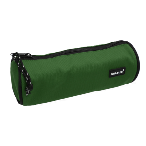 Astuccio  verde 21x9x9 cm – 1 scomparto con zip per scuola e ufficio