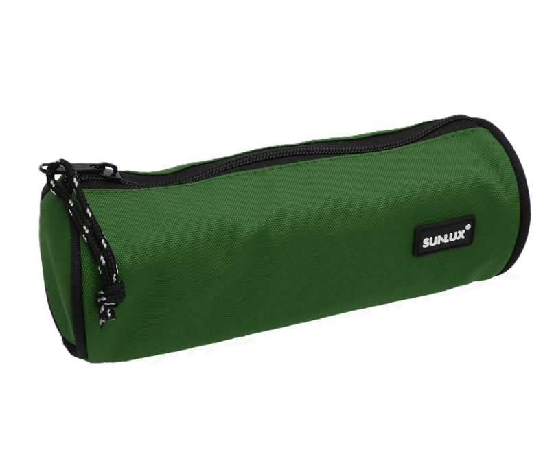 Astuccio Sunlux Verde 21x9x9 cm u2013 1 Scomparto con Zip per Scuola e Ufficio