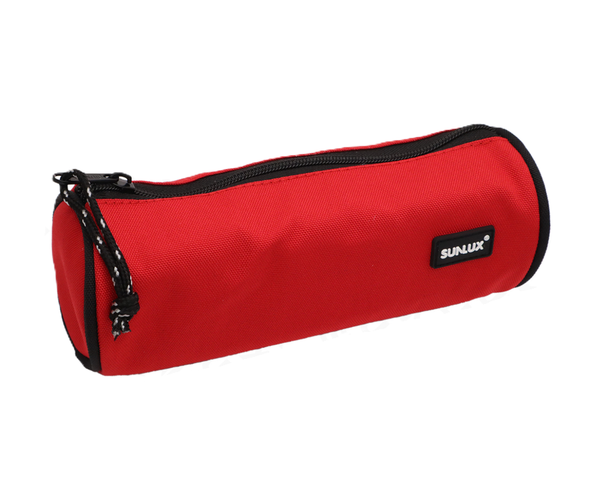 Astuccio Sunlux Rosso 21x9x9 cm u2013 1 Scomparto con Zip per Scuola e Ufficio