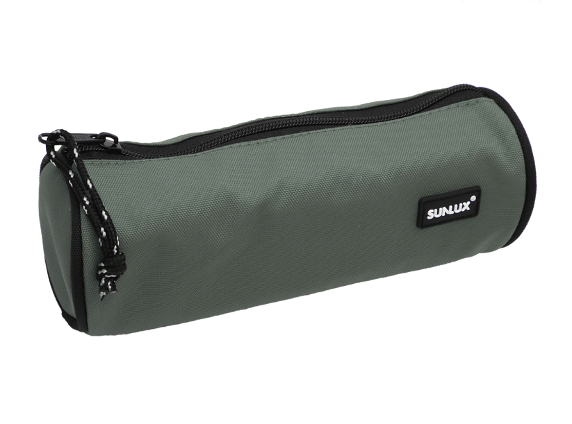 Astuccio Sunlux Grigio 21x9x9 cm u2013 1 Scomparto con Zip per Scuola e Ufficio