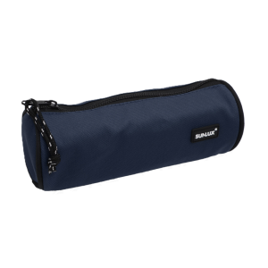Astuccio  blu scuro 21x9x9 cm – 1 scomparto con zip per scuola e ufficio
