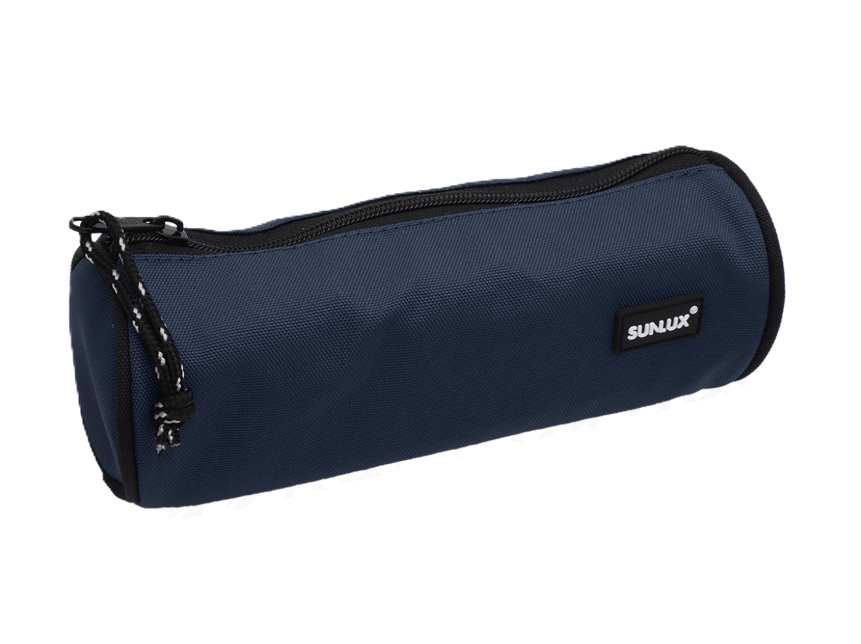 Astuccio Sunlux Blu Scuro 21x9x9 cm u2013 1 Scomparto con Zip per Scuola e Ufficio