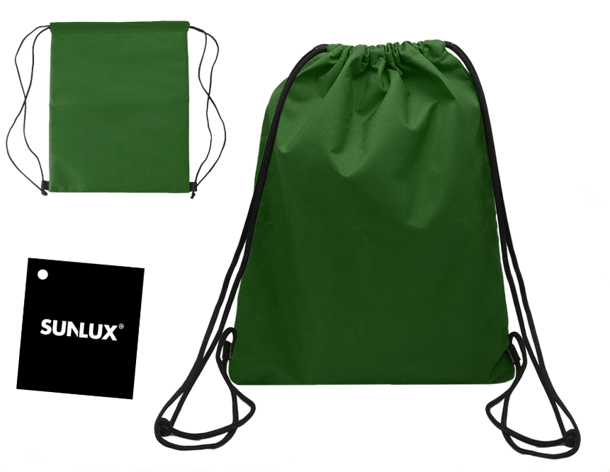 SUNLUX Zaino a Sacca Verde - 43x34 cm - Resistente, Leggero, Ideale per Sport, Scuola, Viaggi e Tempo Libero