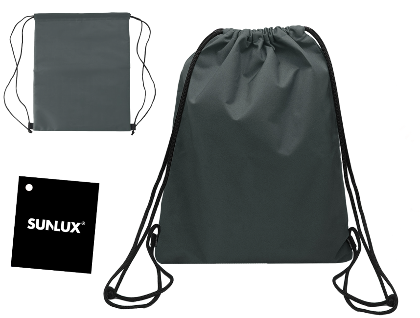SUNLUX Zaino a Sacca Grigio - 43x34 cm - Resistente, Leggero, Ideale per Sport, Scuola, Viaggi e Tempo Libero