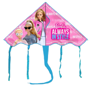 Aquilone barbie per bambini – 100x56 cm, facile da far volare, leggero e resistente, design divertente con personaggio cartoon, giocattolo estivo per mare, parco e giardino