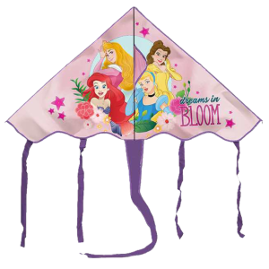 Aquilone princess per bambini – 100x56 cm, facile da far volare, leggero e resistente, design divertente con personaggio cartoon, giocattolo estivo per mare, parco e giardino