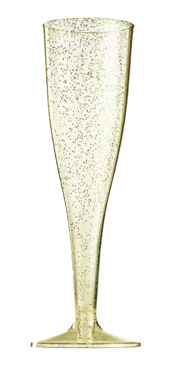Set 6 Flute Oro Glitter