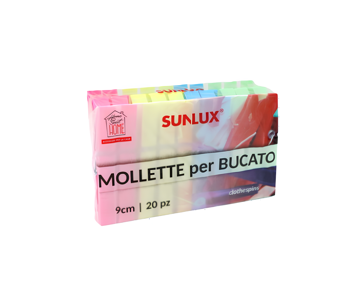 Mollette per Bucato in Plastica 9x2 cm u2013 Confezione da 20 Pezzi u2013 Colori Assortiti u2013 Resistenti e Colorate per Stendere i Panni