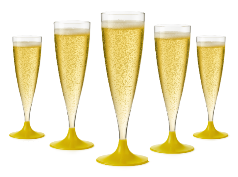 Set 6 Flute Giallo in Plastica