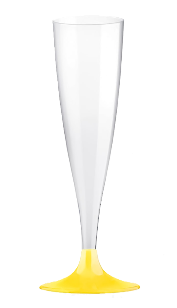 Set 6 Flute Giallo in Plastica