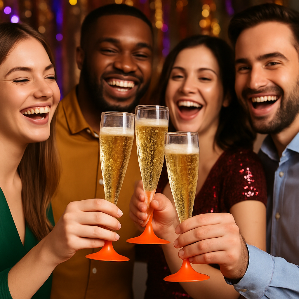 Set 24 Flute Arancione in Plastica 