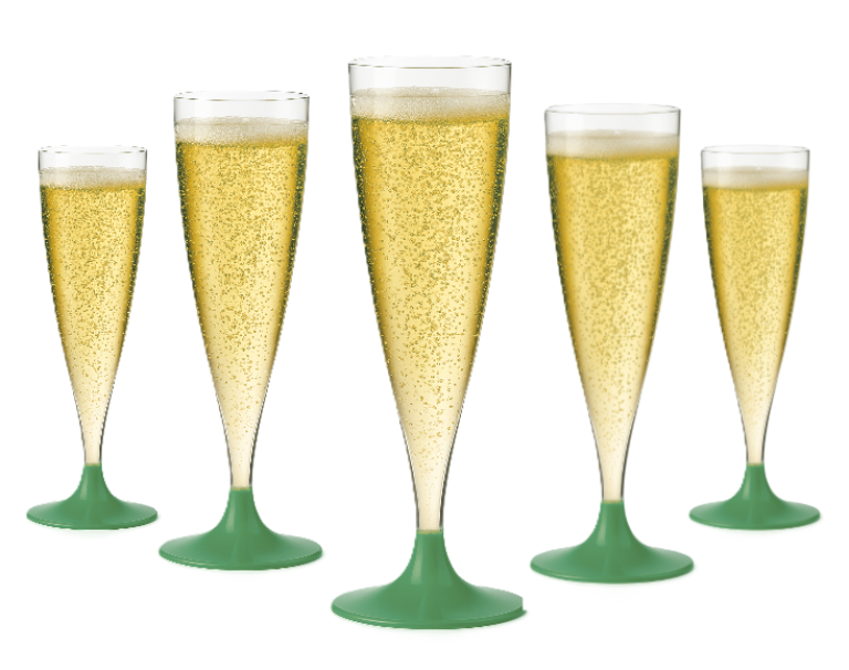 Set 24 Flute Verde in Plastica