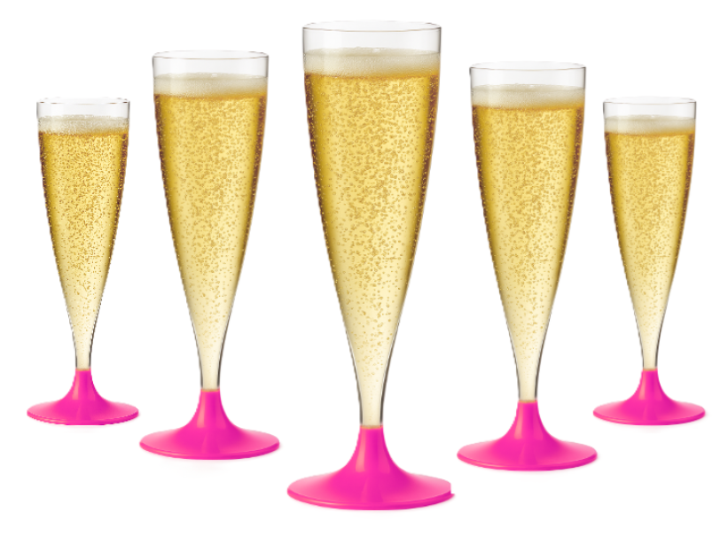 Set 24 Flute Fucsia in Plastica