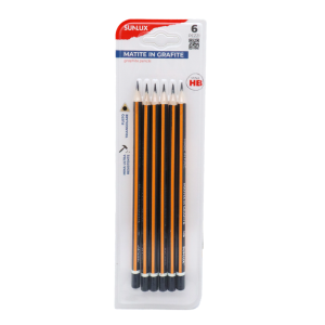 Matite in grafite hb – set da 6 con fusto triangolare ergonomico e mina ultra resistente